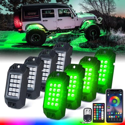 Bluetooth Rock Lights Multicolor Neon Accent Lights Underglow Kits (8 Count)