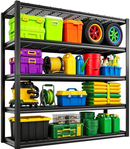 Garage Shelving 5 Tier Heavy Duty Boltless Storage Rack Adjustable