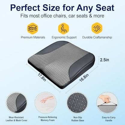 Memory Foam Car Seat Cushion for Driving Comfort and Office Use