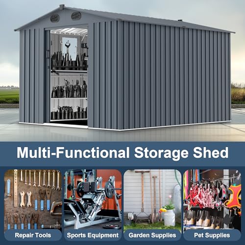 10x8FT Metal Outdoor Storage Shed