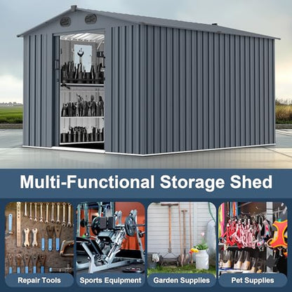 10x8FT Metal Outdoor Storage Shed