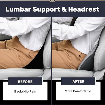 Lumbar Support Pillow and Car Neck Pillow (2 Count)