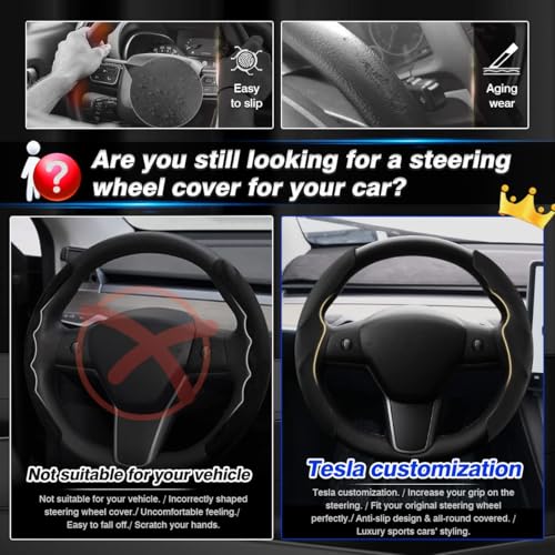 Custom Fit for Tesla Steering Wheel Cover