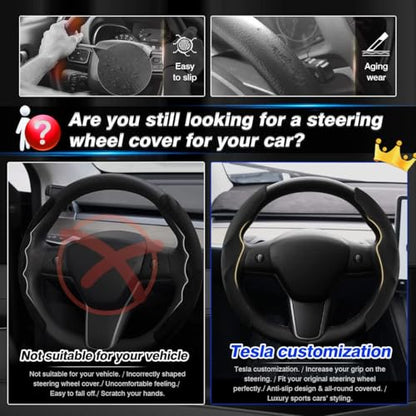 Custom Fit for Tesla Steering Wheel Cover