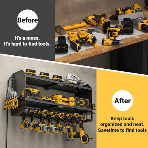 Power Tool Organizer with Charging Station Wall Mount