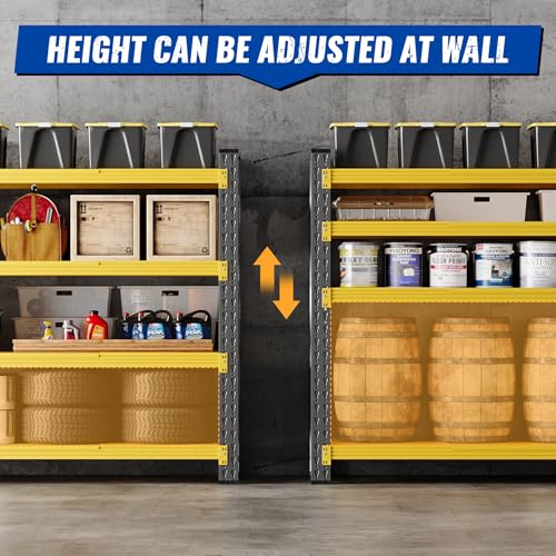 71" W Storage Shelves 5000lbs Garage Metal Shelving Heavy Duty Garage Shelves Adjustable Storage Shelves for Industrial