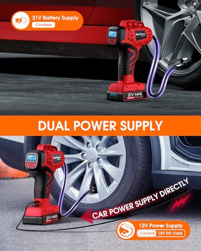 Digital Cordless Tire Inflator Portable Air Compressor Automatic 160PSI w