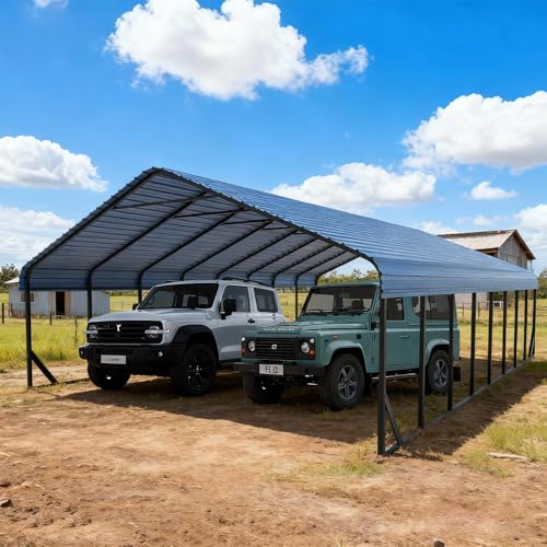 20x40 FT Heavy Duty Metal Carport with Galvanized Steel Roof & Frame