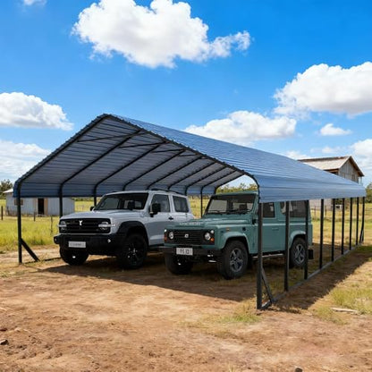 20x40 FT Heavy Duty Metal Carport with Galvanized Steel Roof & Frame