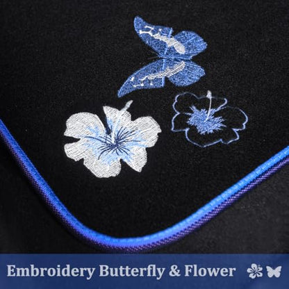 Universal Fit Embroidery Butterfly and Flower Car Floor Mats