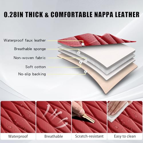 Nappa Faux Leather Car Seat Covers Full Set (5 Count)