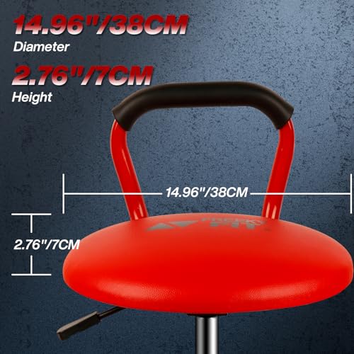 Garage Stool Adjustable Height Swivel Work Mechanic Shop Stool with Backrest