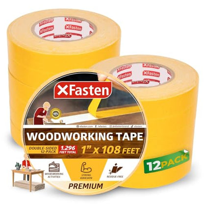 Bulk Double Sided Woodworking Tape 1 (12 Count)
