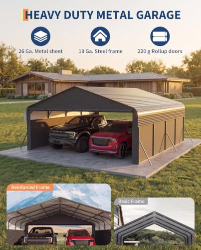 20'X20'X9' Metal Carport for 2 Cars