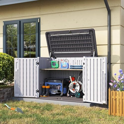 Outdoor Storage Cabinet 35 Cu.Ft Outdoor Trash Can Storage Shed