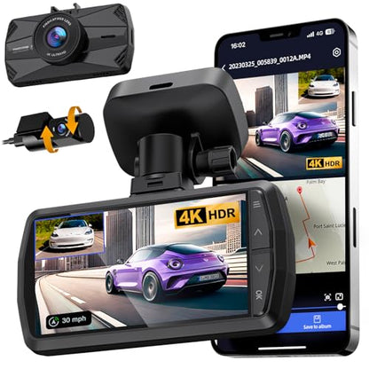 4K Dash Cam Front and Rear