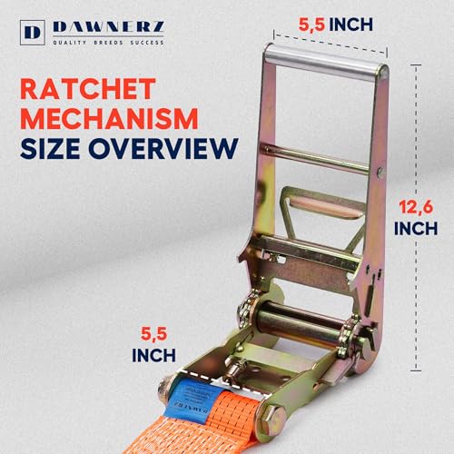 Ratchet Straps with Double J Hook 4 inch X 40 ft 22000 Lbs MBS