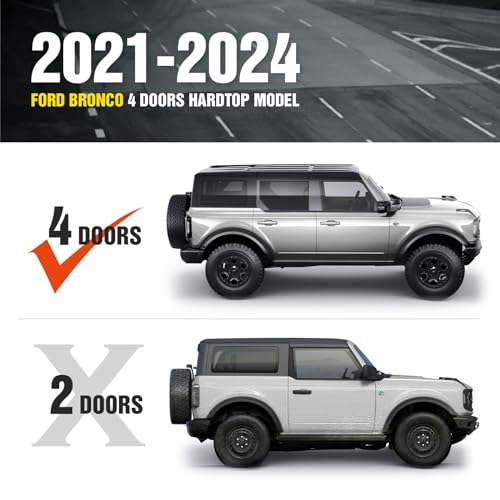 Bronco Half Short Roof Rack Rear Cargo Basket with 2 Pcs Led Light Bars Compatible for 2021
