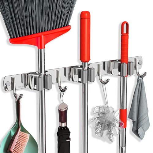 Mop and Broom Holder Wall Mount