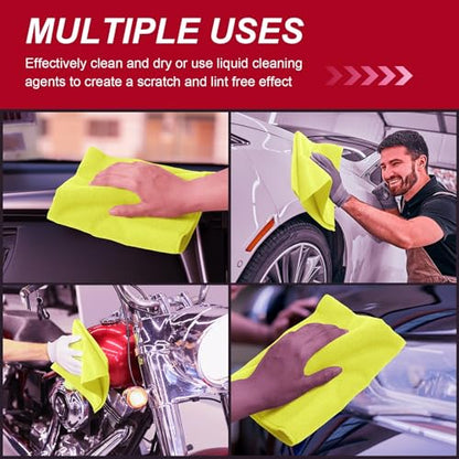 200 Pcs Microfiber Cleaning Cloth 16x16 Inch Microfiber Towels for Car Ultra Absorbent Cleaning Rags Reusable Lint Free Streak Free Detailing Towel for Car Washing Drying Dusting (200 Count)