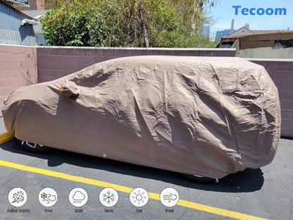 Thick Shell Super Breathable Waterproof Windproof Snow Sun Rain UV Protective Outdoor All Weather SUV Car Cover Fit 206