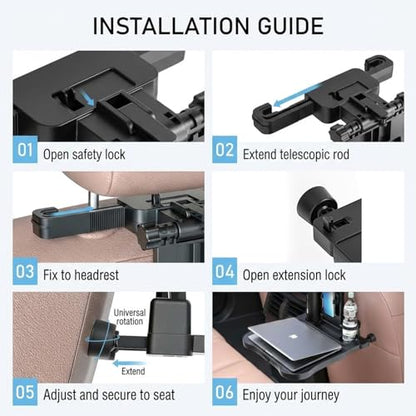 Car Back Seat Tray Table with Expandable Tray