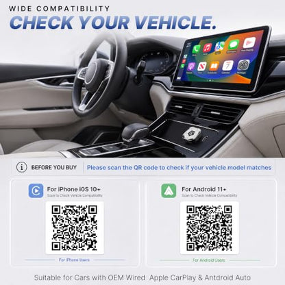 2 in1 Wireless CarPlay Adapter for Apple CarPlay & Android Auto