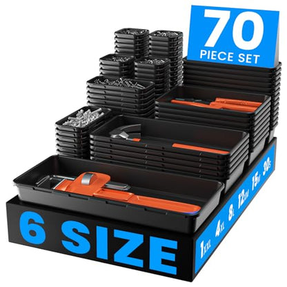 70】【6 Size】Tool Box Organizer Tray Divider Set (70 Count)