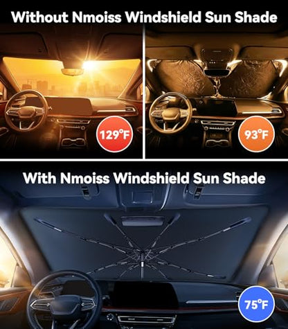 Windshield Sun Shade Umbrella [Vinyl Coating Heat Shield] Compatible with Chevy Traverse