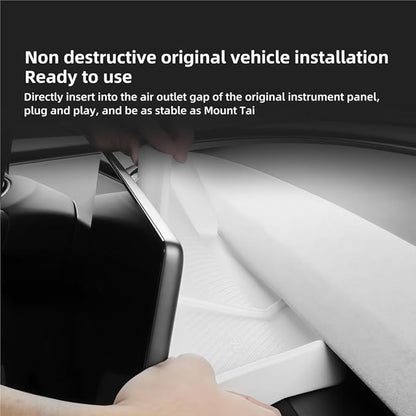 GGCLIMAX Car Organizer Silicone Dashboard Storage Tray Compatible with Tesla Model 3 Highland 2024 Rear Screen Organizer Non Destructive Installation Anti Slip Design(GREY)