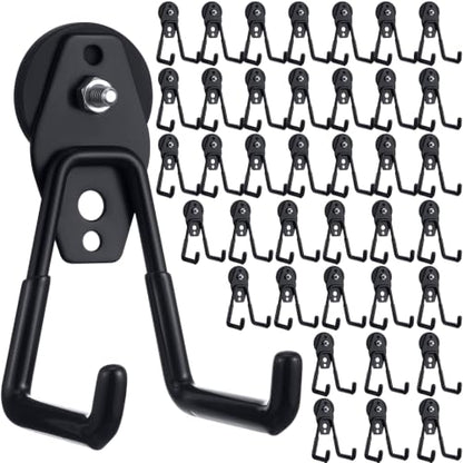 38 Pcs Large Magnetic Hooks Heavy Duty Garage Magnet Hooks Strong Storage Utility Magnetic Hangers with Anti Slip Rubber Coating for Indoor and Outdoor Hanging (38 Count)