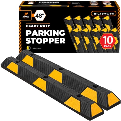 48" Heavy Duty Rubber Parking Stopper (10 Count)