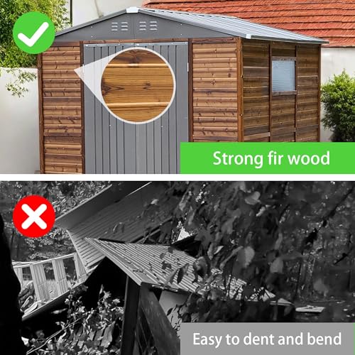 8x8 FT Outdoor Storage Shed with Windows
