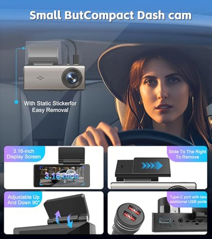 4K+2K Dash Cam Front and Rear