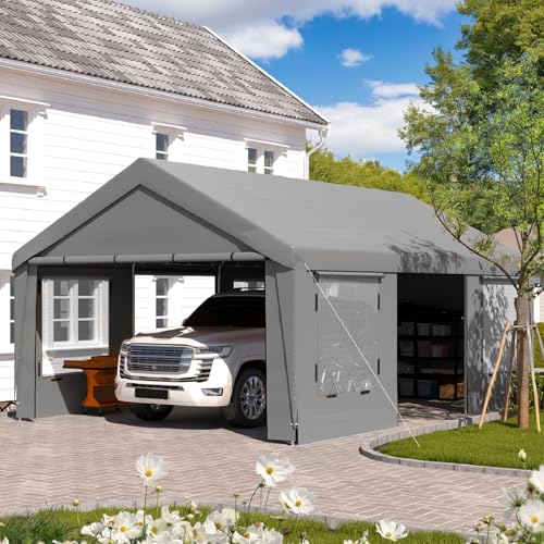 Carport 13x20 Ft Heavy Duty Carport with Roll