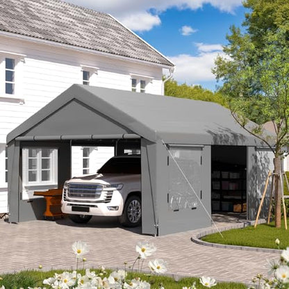 Carport 13x20 Ft Heavy Duty Carport with Roll