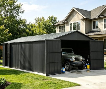Domi 12x30FT Outdoor Metal Garage Shed