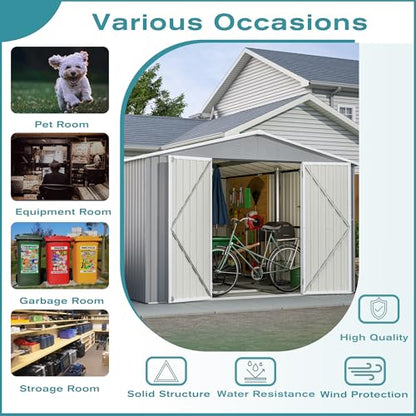10x12 FT Outdoor Storage Shed with Floor Frame Kit