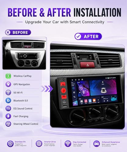 4G+64G Android Single Din Car Stereo Wireless Carplay Android Auto