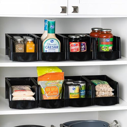 8-Pack, Medium Stackable Storage Bins, Black (8 Count)