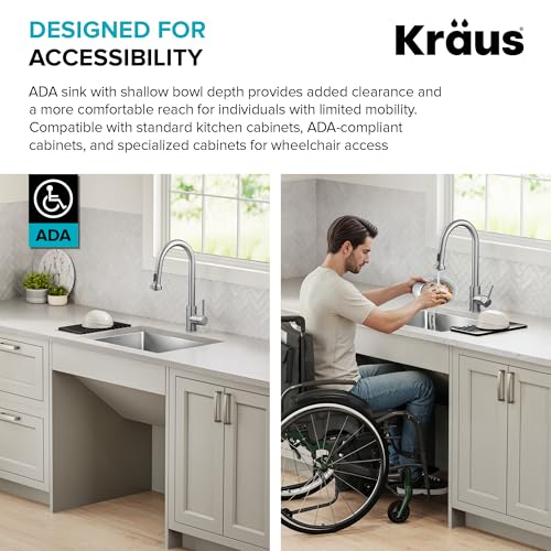 Fairlane 25 inch ADA Compliant Undermount Single Bowl 18
