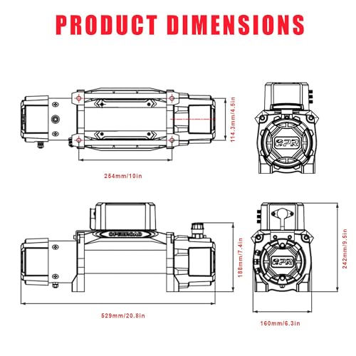 13500 lb Recovery Winch with Synthetic Rope and 2 Wireless Remotes