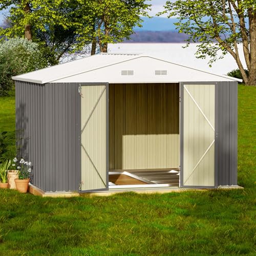 10x8 FT Outdoor Storage Shed with Floor Frame