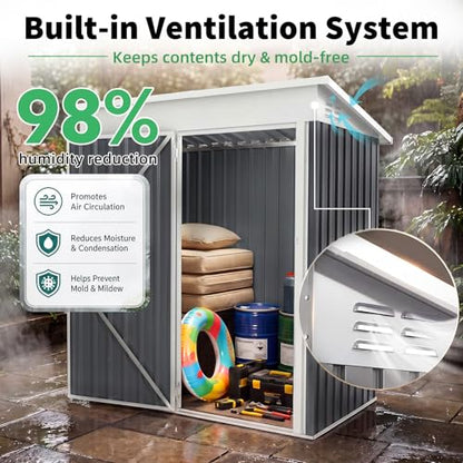3' x 5' Outdoor Metal Storage Shed