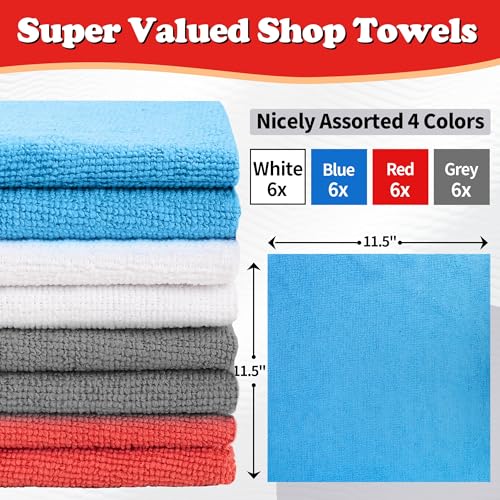 Shop Towels Microfiber Cleaning Cloth Bulk (24 Count)