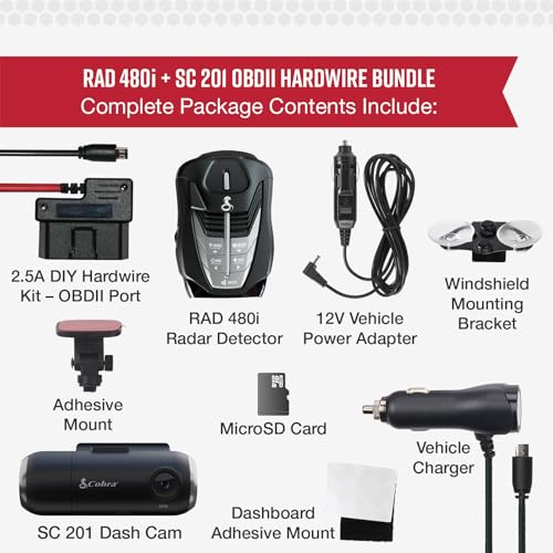 RAD 480i Radar Detector & SC 201 Smart Dash Cam Bundle