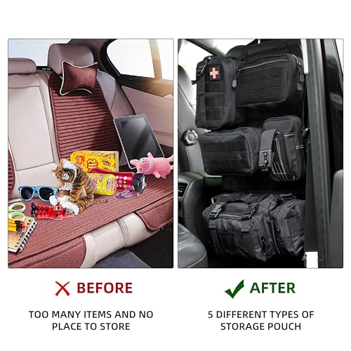 6 Pack Tactical Car Seat Back Organizer