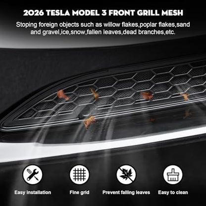 Grille Mesh Inserts for 2026 Tesla Model 3 with Front Camera Version