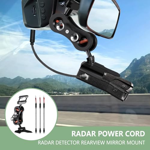 Radar Detector Mount+Radar Detector Hard Wire Power Cord Mirror Wire Plug