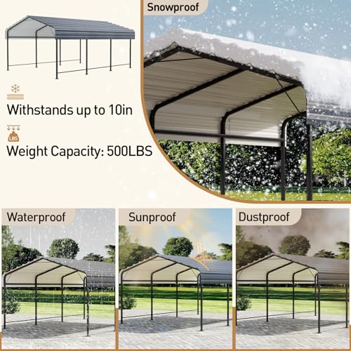 12'x20' Carport with Galvanized Steel Roof